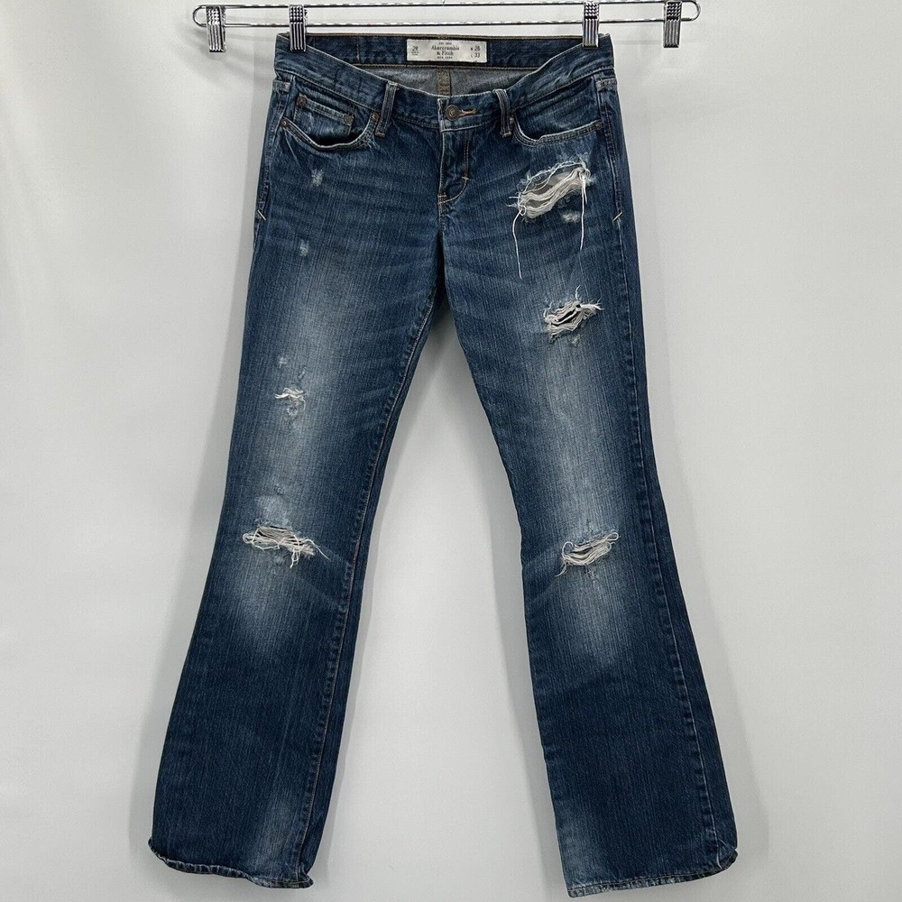 Abercrombie & Fitch Emma Bootcut Denim Jeans Women’s‎ 26/33 (29/32) Distressed